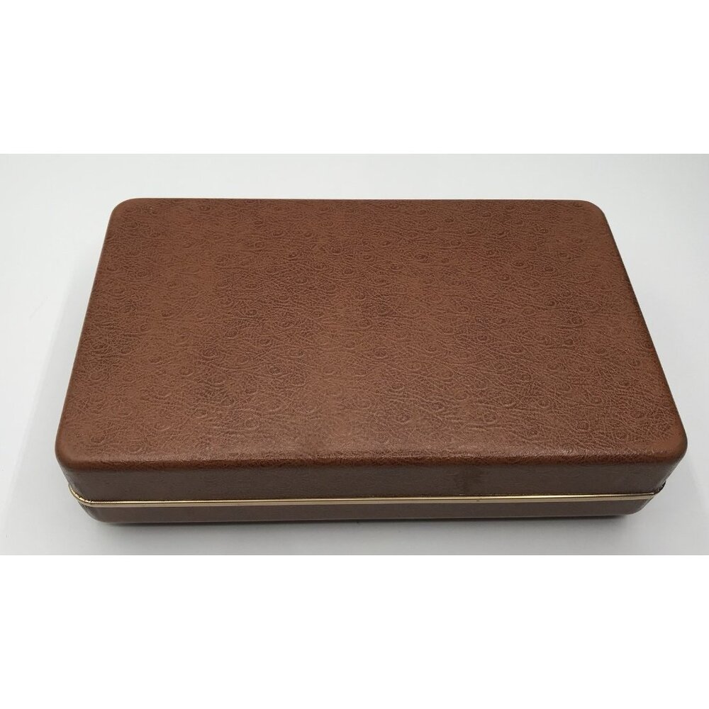 Vintage Box Case Fish Fishing Faux Leather Storage‎ Decorative Brown - Picture 6 of 7